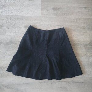 Vintage 90s Y2k 100% Lambskin Leather Skirt A-Line Circle Black Size S 2 Finity